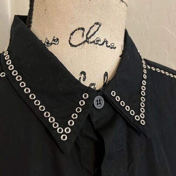 Versus Versace Black Button Rivet Detailing Closure Shirt - Picture 7 of 12